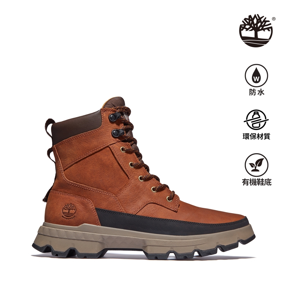 Timberland 男款鐵鏽色GREENSTRIDE磨砂革防水靴|A285AF13