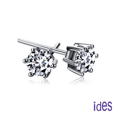 ides愛蒂思 精選設計款1克拉E/VVS1鑽石耳環/優雅六爪（1邊50分）