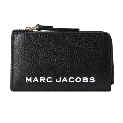 MARC JACOBS THE BOLD 皮革壓印LOGO卡片零錢包-黑