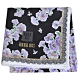 ANNA SUI 繽紛紫色康乃馨圖騰字母LOGO帕領巾(黑色) product thumbnail 1