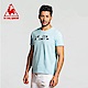 le coq sportif 法國公雞牌字母印花圓領短袖T恤 男-灰藍 product thumbnail 1