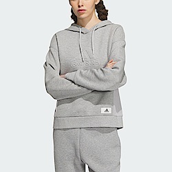 Adidas Lounge Hoody [IP0754] 女 連帽 上衣 帽T 亞洲版 運動 休閒 日常 百搭 舒適 灰