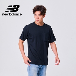 [New Balance]圓領親膚□袋短袖上衣_男性_黑色_MT3154