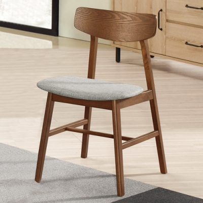 Boden-麥諾胡桃色灰布餐椅/單椅-44x52x77cm