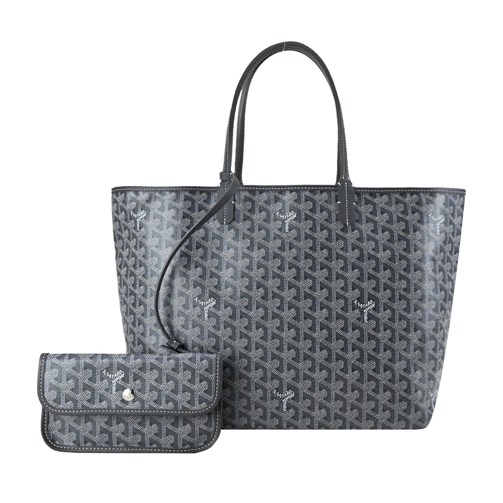 GOYARD 防水帆布LOGO子母購物包(小/灰)