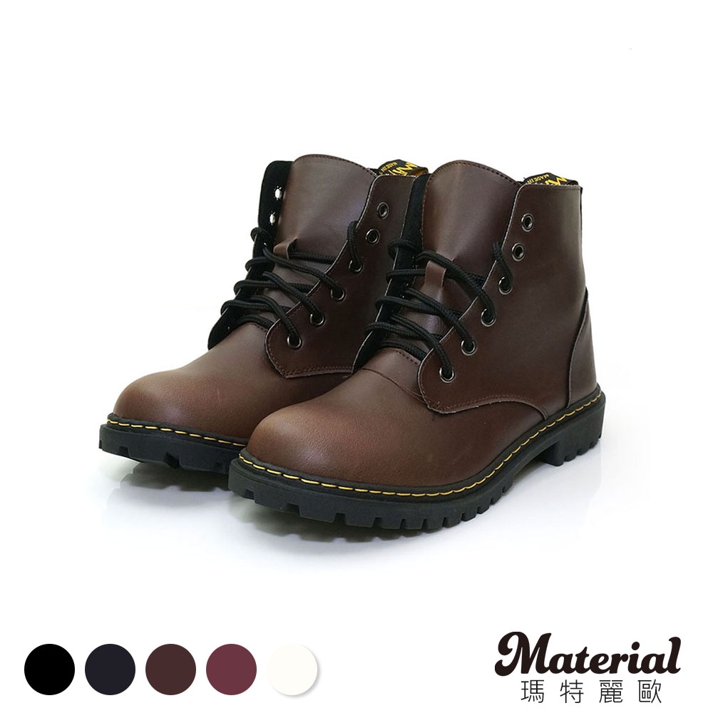 (時尚美靴)Material 瑪特麗歐短靴 高質感綁帶短靴  T7704