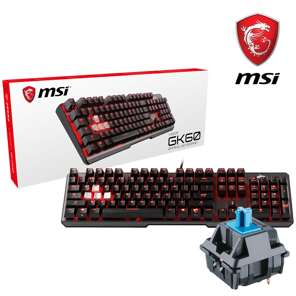 MSI微星 GK60 Cherry機械青軸電競鍵盤