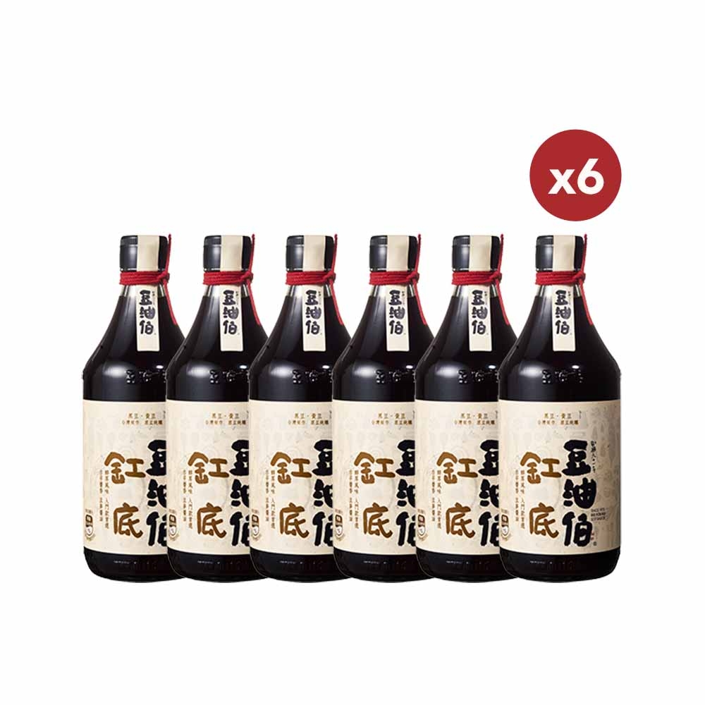 豆油伯 經典缸底醬油6入超值組(500mlx6瓶)