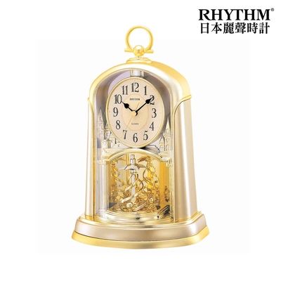 RHYTHM日本麗聲 城堡之華圓舞曲裝飾座鐘(宮廷素金)/29.3cm