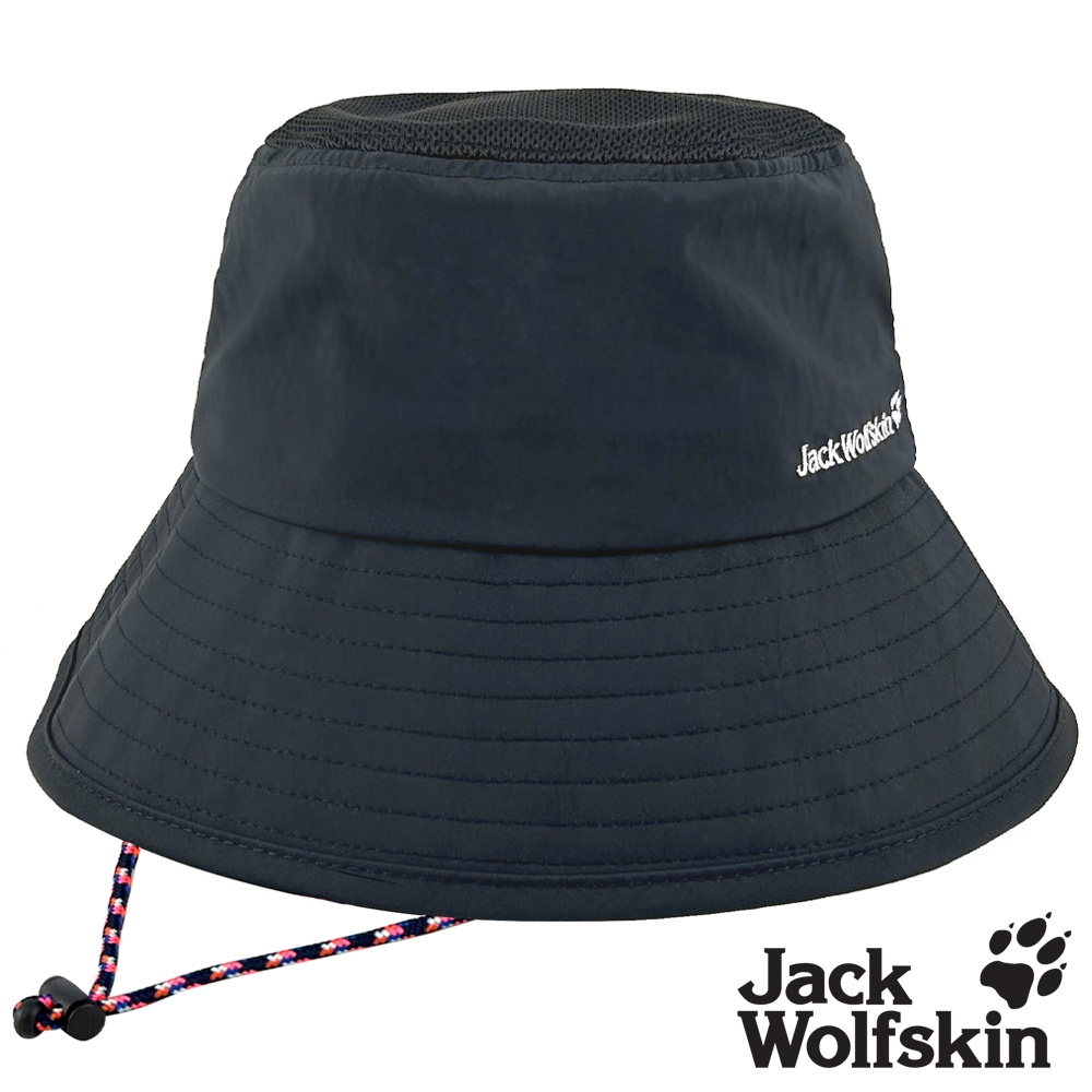 【Jack wolfskin 飛狼】透氣網頂漁夫帽 遮陽帽『丈青』