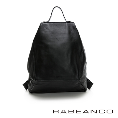 RABEANCO 時尚系列牛皮菱形後背包 黑