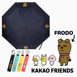 韓國Kakao friends三折防曬晴雨手動傘_深藍FRODO