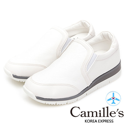 Camille’s 韓國空運-素面懶人休閒小白鞋-白色