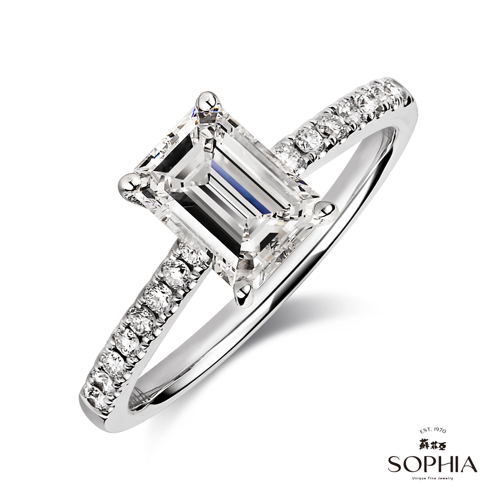 SOPHIA 蘇菲亞珠寶 - 祖母綠切工 GIA 1克拉 E/SI1 18K 鑽石戒指 product image 1