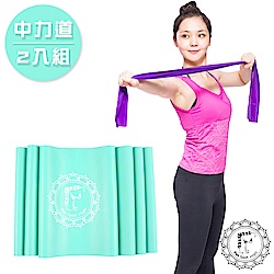 FunSport 彼拉提斯乳膠伸展彈力帶(中力道)2入