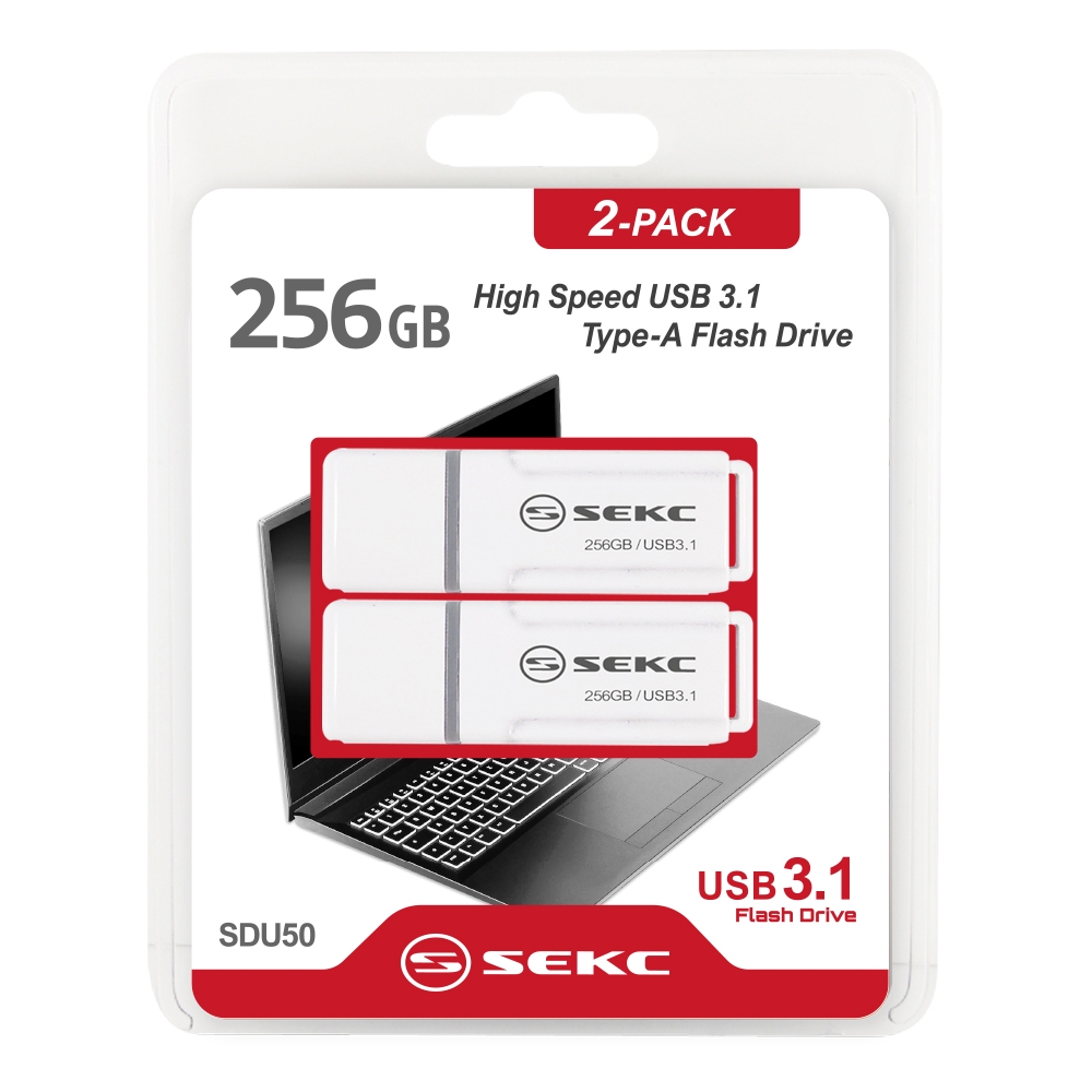 【SEKC】SDU50 USB3.1 256GB高速隨身碟 經典白(2入組)