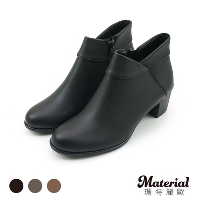 Material瑪特麗歐 MIT 短靴 波浪邊尖頭短靴 T6890