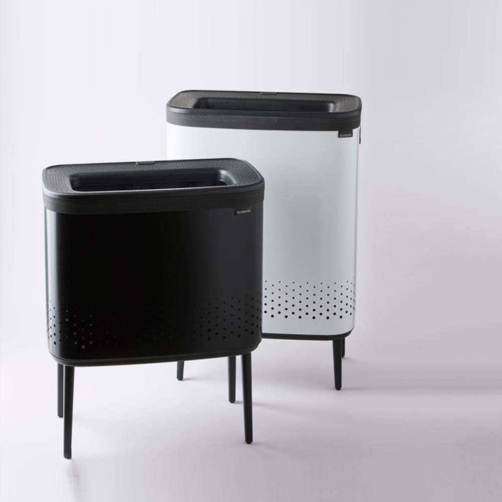 【Brabantia】BO Laundry Bin Hi洗衣桶45L 2分隔(全新款式 純淨白/尊爵黑)