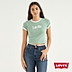 Levis 女款 復古滾邊短版T恤 / 修身版型 / LOGO泡泡 / 粉粉綠 product thumbnail 1