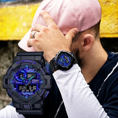 CASIO 卡西歐 G-SHOCK 虛擬藍系列 科技感雙顯錶 送禮推薦 GA-700VB-1A