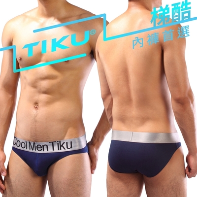 TIKU 梯酷 ~金屬質感腰帶 親膚彈性棉三角男內褲 -藍 (HM1863)