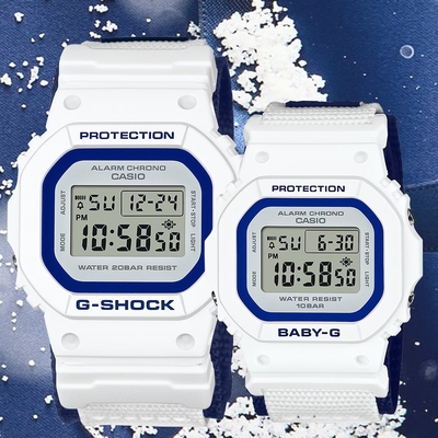 CASIO卡西歐 G-SHOCK&BABY-G 純白冬季 40週年紀念 天使與惡魔 限量對錶 新春送禮 LOV-23A-7