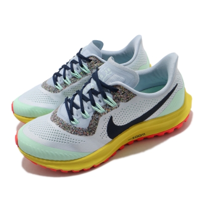 Nike 慢跑鞋 Pegasus 36 Trail 運動 女鞋 氣墊 舒適 避震 路跑 健身 戶外 球鞋 藍 綠 AR5676401