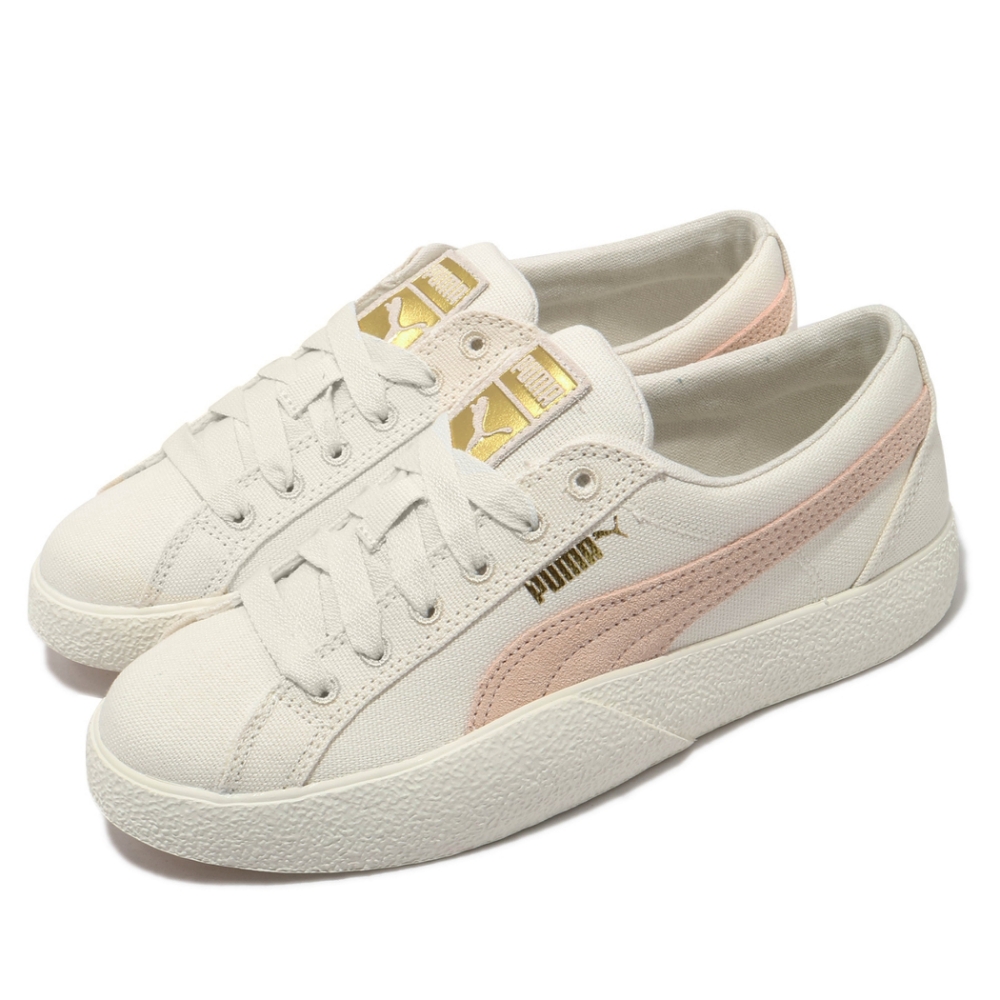 Puma 休閒鞋 Love In Bloom 女鞋 基本款 板鞋 帆布 穿搭推薦 玫瑰花 米 粉 37506501