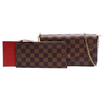 LV N63032 POCHETTE FELICIE系列手拿/斜背包(紅)