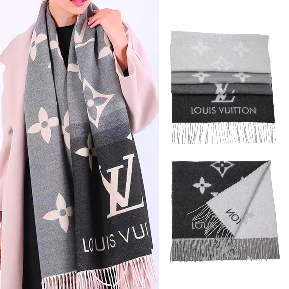 Cashmere Scarf, Louis Vuitton, Reykjavik Gradient Bleu Rose.