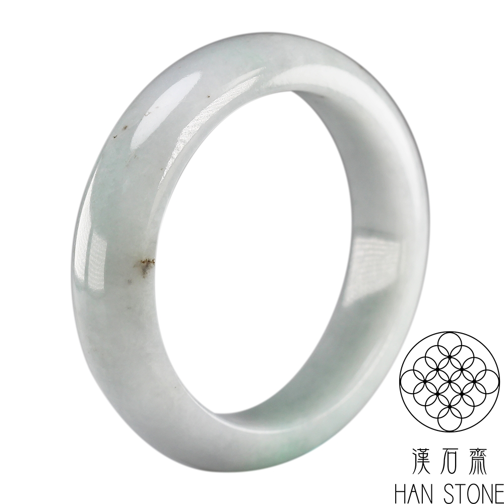 【漢石齋】天然翡翠A貨 手鐲玉鐲 薄意春帶彩種(手圍18/版寬15.7mm)