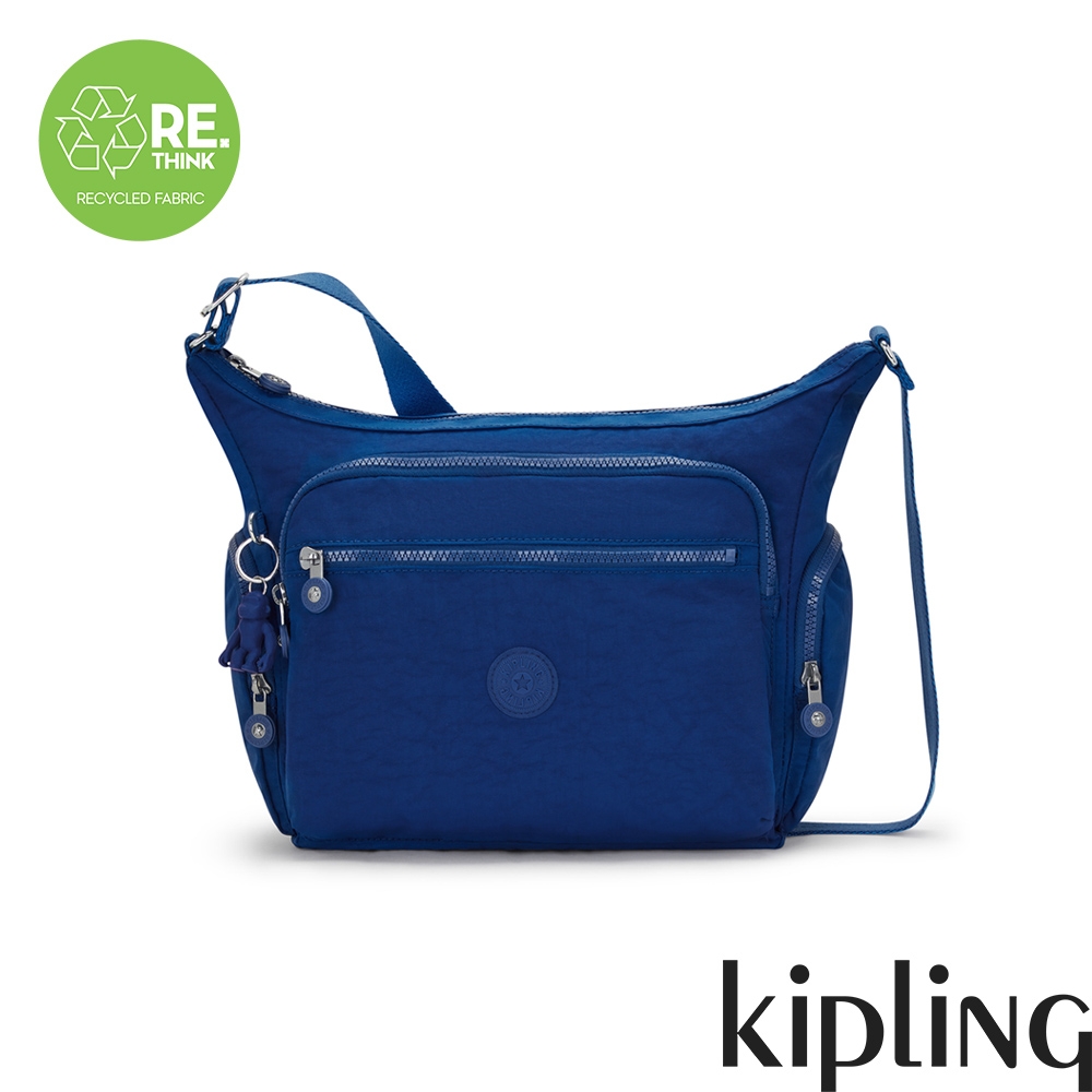 『牛角包』Kipling 夏日靛青藍多袋實用側背包-GABBIE product image 1