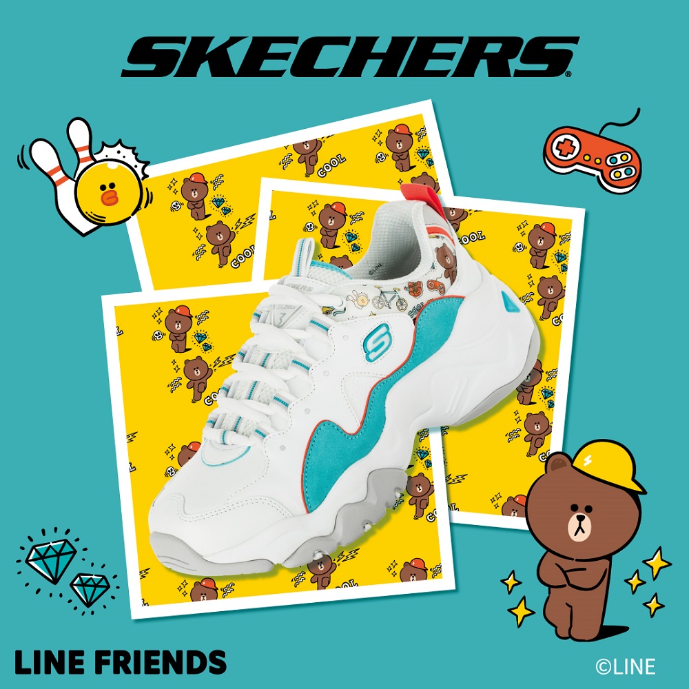 SKECHERS 休閒鞋 女休閒系列 D LITES 3.0 LINE FRIENDS 熊大限定款 - 66666255WAQ