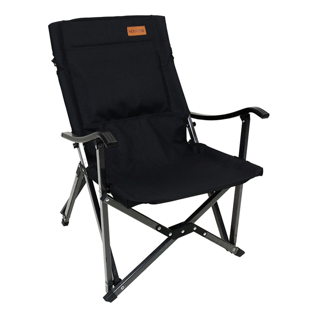 LIFECODE】NOMADE 鋁合金小川椅/折疊椅-黑色(2入) | 折疊椅-有靠背 