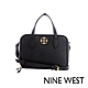 NINE WEST MAUD 造型金屬LOGO雙層拉鍊手提/斜背包-黑色(126714) product thumbnail 1