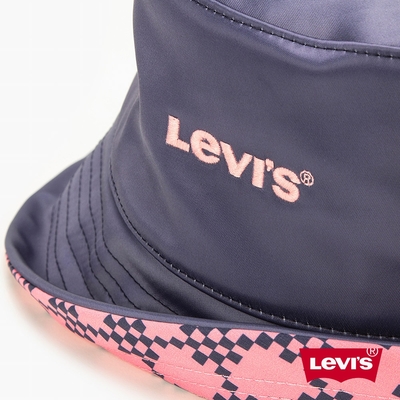 Levis 男女同款 雙面用漁夫帽 / 精工Logo刺繡 螢光粉