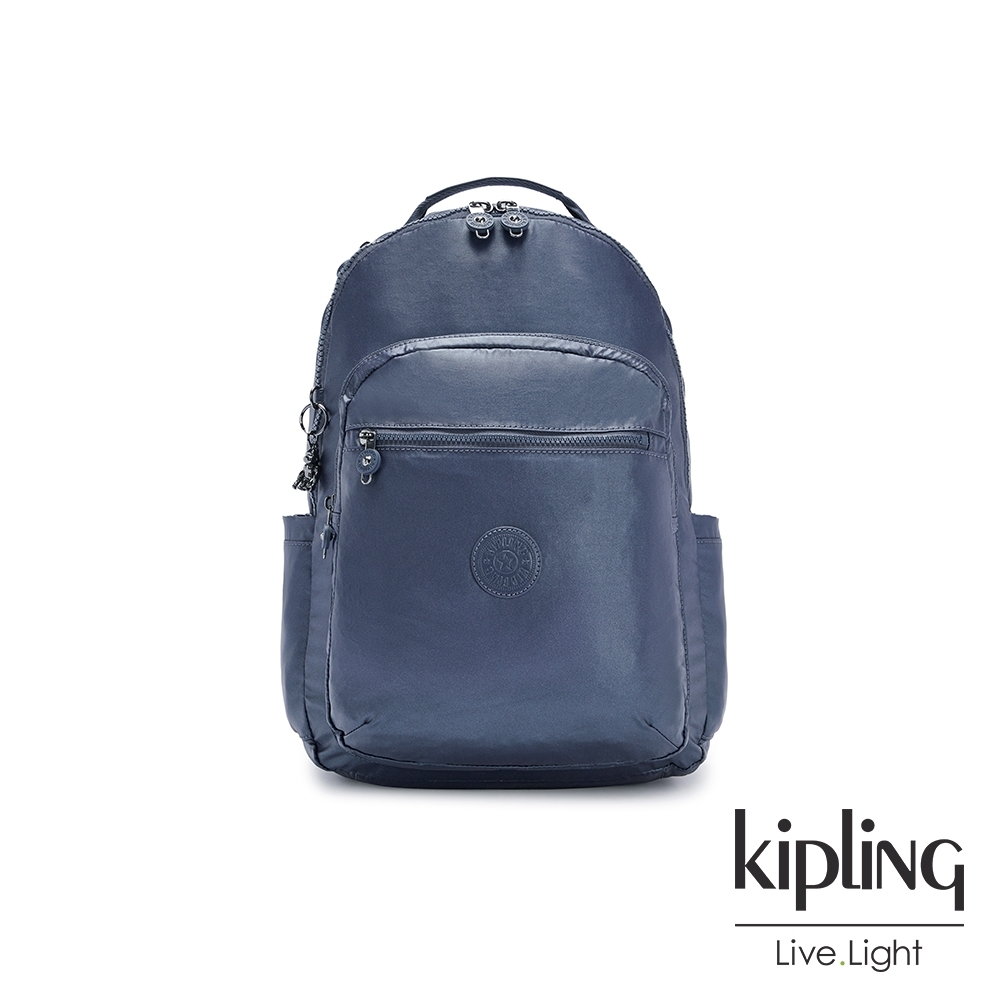 Kipling 個性霧灰藍機能手提後背包-SEOUL