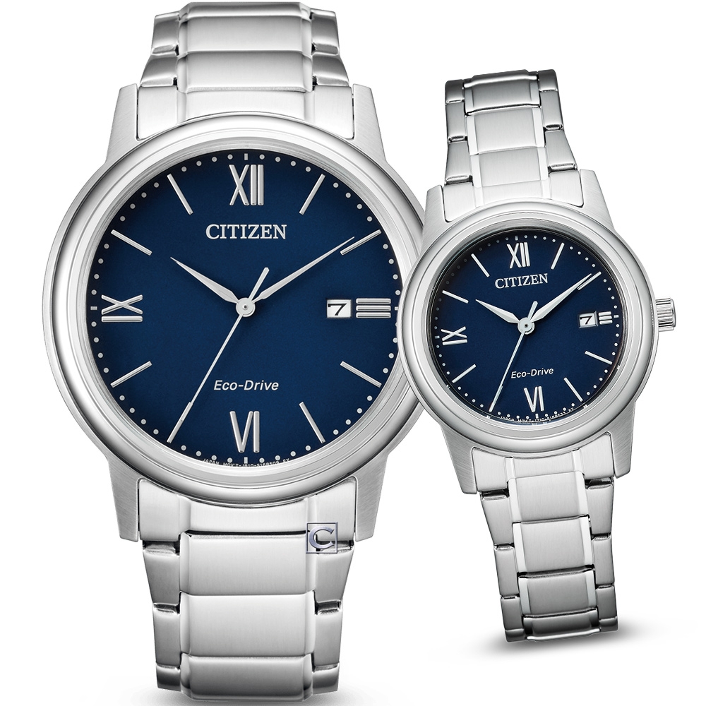 CITIZEN 星辰 星光戀人光動能對錶(AW1670-82L+FE1220-89L)