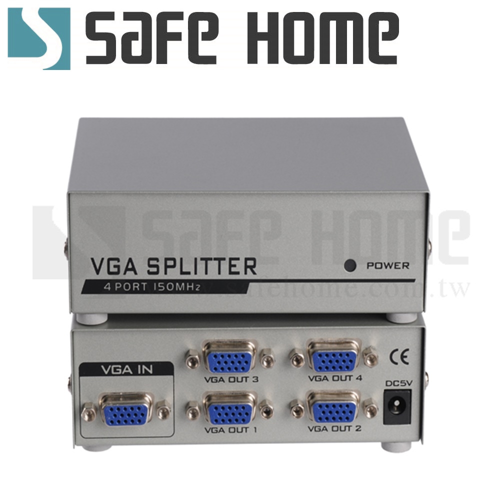 SAFEHOME 1對4 VGA 電腦螢幕視訊分配器 150MHz SVP104-150