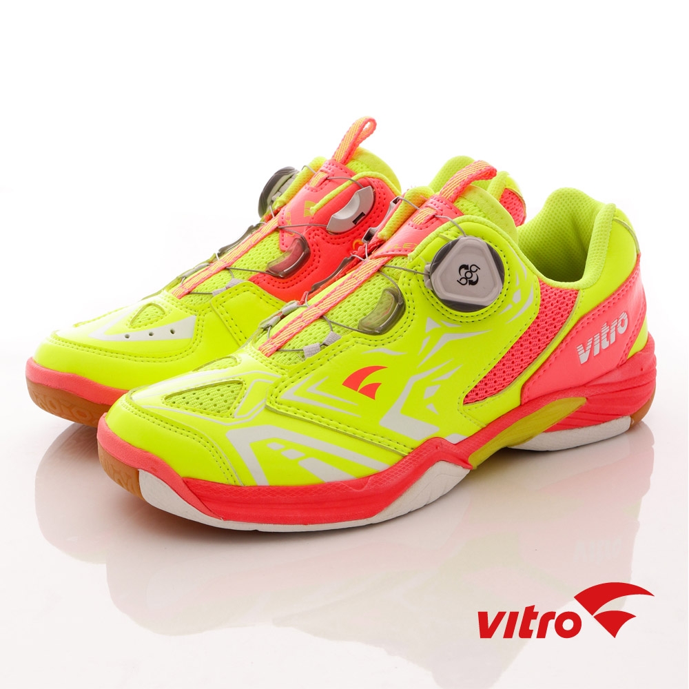 韓國VITRO專業運動-NIVA FLEXⅡ頂級專業羽球鞋-螢光粉(女)櫻桃家
