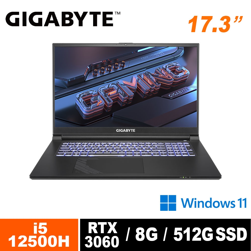 技嘉 GIGABYTE G7 KE-52TW263SH 17.3吋筆電 (i5-12500H/RTX3060/144Hz/8G/512G/Win11 Home/FHD)