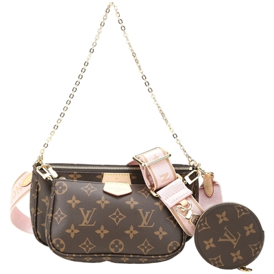 LV M44840 Monogram 路易威登三合一斜背麻將包(粉色)