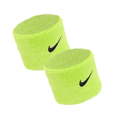 Nike 護腕 Swoosh Wristbands 螢光綠 黑 吸濕 快乾 毛巾布 2入裝 NNN0471-0OS