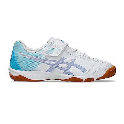 Asics Juniole 6 IN [1104A044-106] 大童 足球鞋 運動 室內 訓練 平底 魔鬼氈 白藍