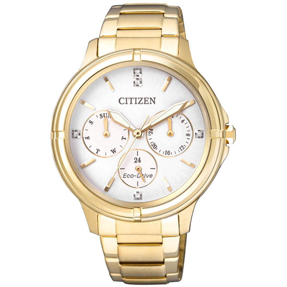 CITIZEN Eco-Drive 無暇光彩光動能女錶-白x金(FD2032-55A)