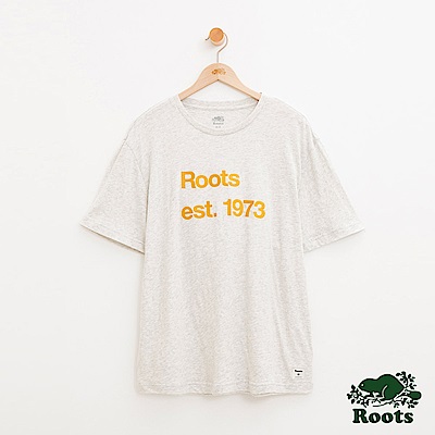 男裝Roots 刺繡短袖T恤-白
