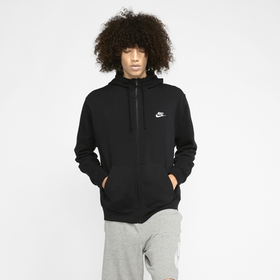 NIKE 外套 男款 運動連帽外套 AS M NSW CLUB HOODIE FZ BB 黑 BV2646-010 (2S3490)