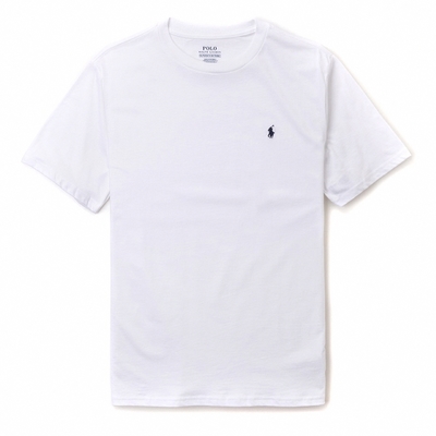 Polo Ralph Lauren RL 熱銷圓領小馬素面短袖T恤(男青年)-白色