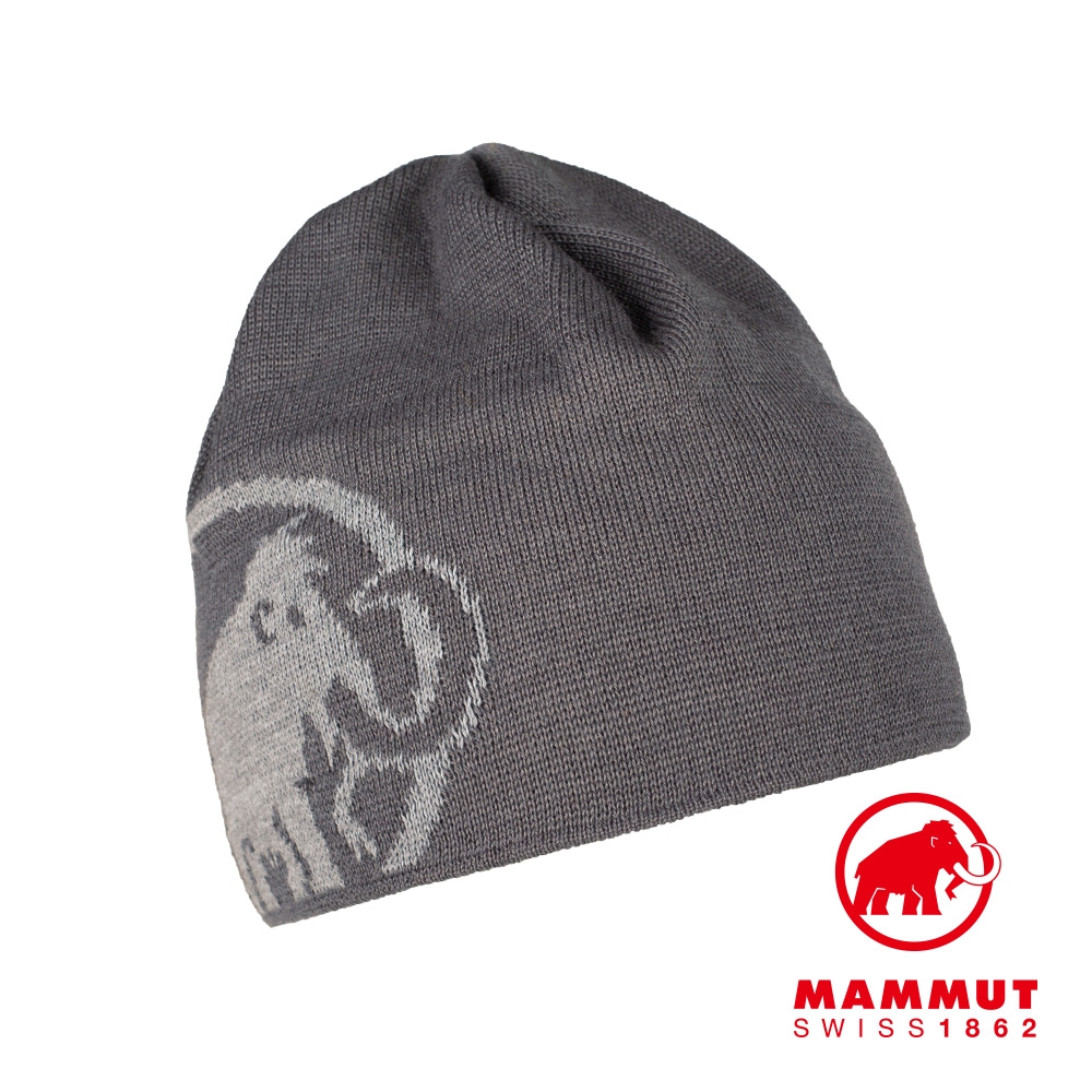 【Mammut 長毛象】Tweak Beanie 保暖針織LOGO羊毛帽 鈦金灰/花崗岩灰 #1191-01352