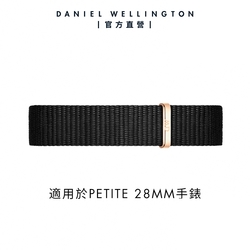 Daniel Wellington DW 錶帶 Petite Cornwall 12mm寂靜黑織紋錶帶-玫瑰金 DW00200195